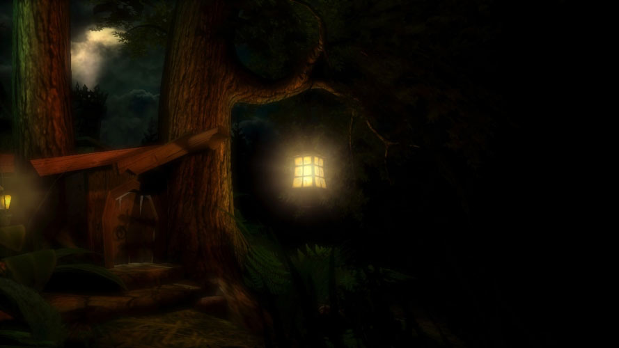 spooky, 3d, forest, haunted house, moon