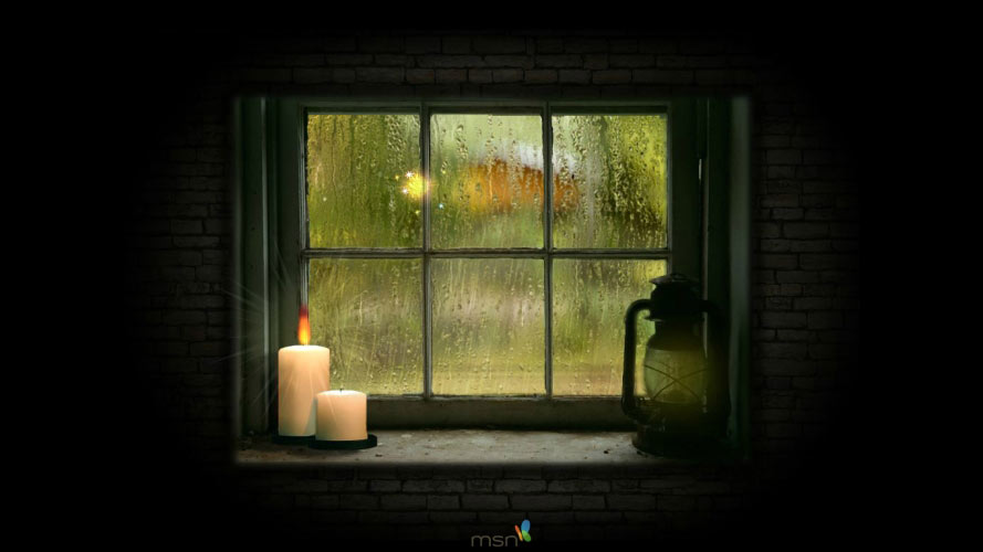 windowpane, raindrops, rain, room, cozy, window, glass, candles, lantern, fairy