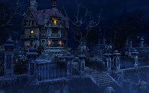 holiday, halloween, haunted house, gothic, mysterious, castle, graveyard, old, dark
