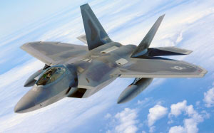 military raptor, jet, f-22, airplane, plane, fighter, flying, flight, aircraft, air force, aviation, defense