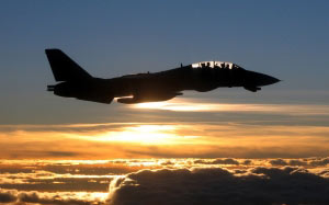 jet, military, silhouette, flying, sunset, fighter, plane, sky, airplane, f-14, tomcat, usa, dusk