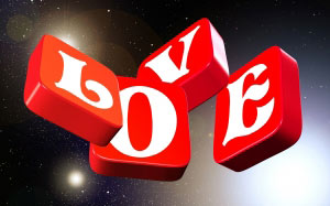 love, all, space, fly, 3d, star, font, red