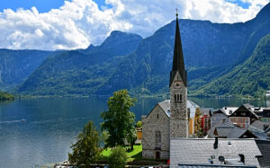 austria, hallstatt, mountains, town