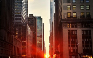 city, manhattan, sunset, skyscrapers, traffic, twilight, New York, USA, america, au