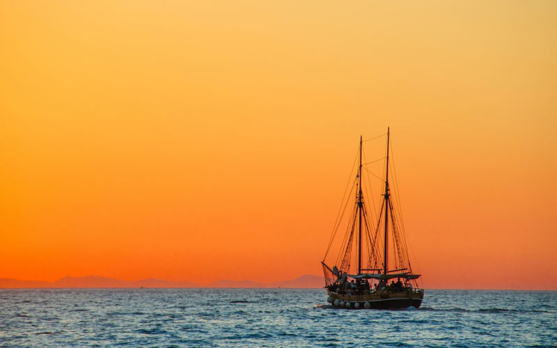sea, sailboat, boat, mediterranean, sail, seascape, ship, evening sky, sunset, evening, ocean