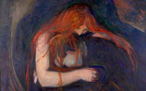 vampire, Edvard Munch, painting, expressionism