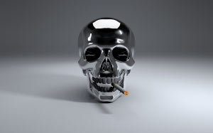 курение, сигареты, табак, дым, мертвые, череп, компьютерная графика