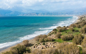 bay, Komos, ancient, harbor, Crete, Greece, landscape, nature, mountains, sea