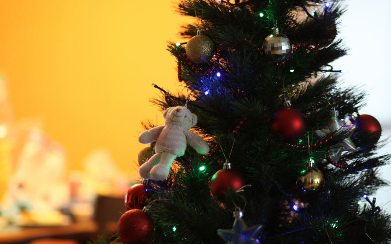 christmas, tree, bear, new year, christmas ornaments