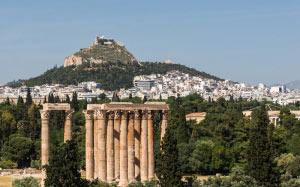 Temple of Olympian Zeus, Lycabettus hill, Royal Olympic, Athens, Greece