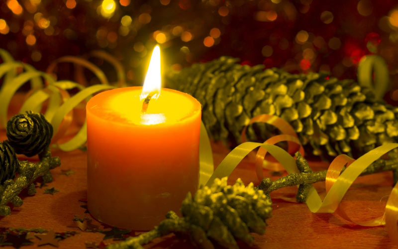 Рождество, праздники, Новый Год, свеча, огни