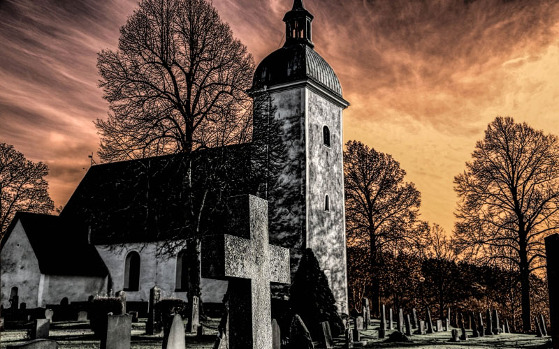church, cemetery, hdr, atmosphere, sweden