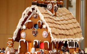 new year, christmas, holidays, xmas, food, gingerbread house