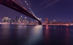 cityscape, city, night, evening, lights, bridge