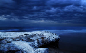 cold, sea, night, water, clouds, rocks, dark clouds, southport beach, port noarlunga, australia