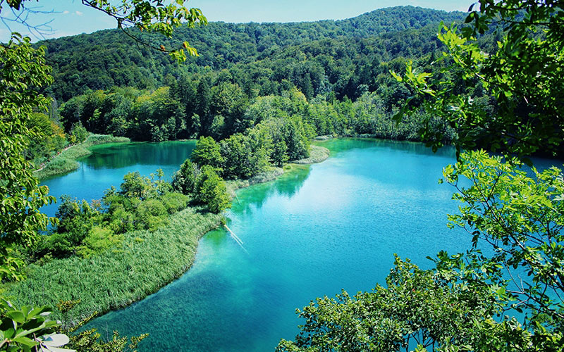 озеро, рай, хорватия, пейзаж, природа, лето, путешествия, курорт, отдых