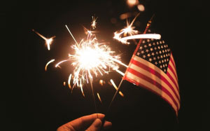 usa, flag, sparklers, celebration, independence day, america