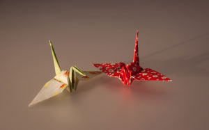 журавлики, бумажные фигурки, оригами, прикладное искусство
