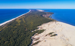 curonian spit, kaliningrad oblast, aerial view, epha dune, lanscape, sea, ocean, island