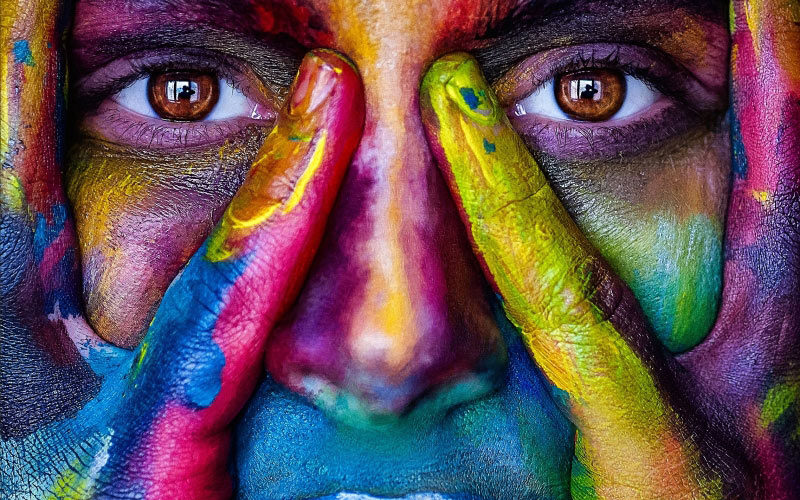 girl, face, colorful, colors, artistic, person, woman, eyes, art, paint, portrait, abstract