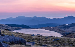 озеро сильвестр, озеро, восход солнца, железное озеро, нельсон, национальный парк кахуранги, новая зеландия, пейзаж, природа, горы