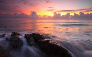 beach, dawn, dusk, nature, ocean, rocks, sea, seascape, landscape
