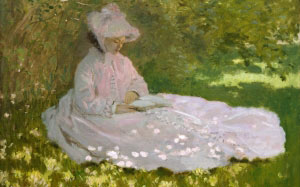 claude monet, springtime, spring, women, people, oil paintings, painting, oil on canvas, canvas