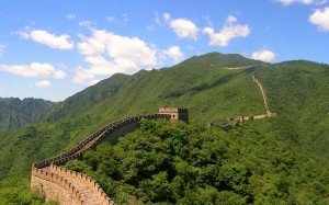 landscape, nature, forest, mountains, architecture, sky, hills, wall, valley, summer, spring, landmark, trees, great wall, china, historical