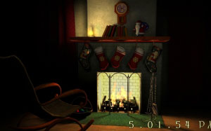 chair, fireplace, christmas, xmas, new year, cozy, stockings, room