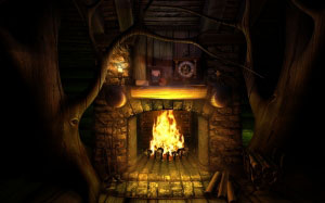 fireplace, cozy, cabin, house, home