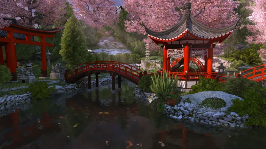 sakura, japan, garden, bloom, season, blossom, season, koi, fish, pond, tree