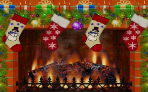 камин, огонь, пламя, тепло, рождество, новый год, праздник