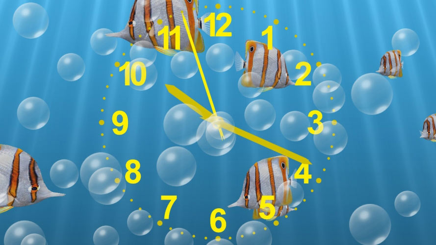 underwater, water, fish, clock, mechanical clock, analog clock