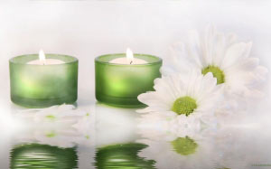 spring, daisies, burn, tealights, candles, water, flame, ripple, reflection