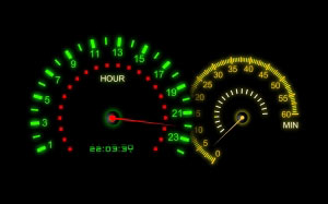 clock, time, speedometer, car