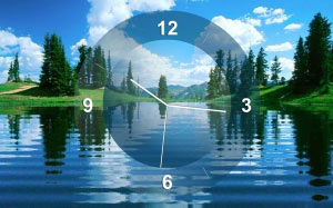 clock, time, nature, lake, landscape, water