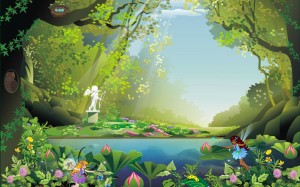 cartoon, animation, fairy forest, forest, fairy, magic, nature, fanatsy