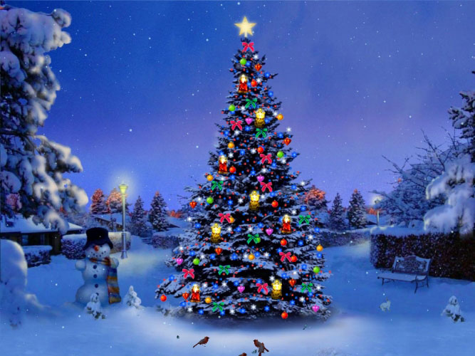 christmas, xmas, new year, christmas tree, village, snow, winter, lanscape, evening