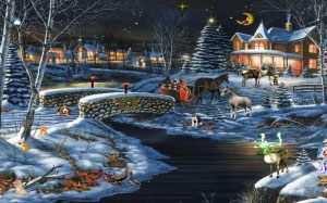 winter, fantasy, fairy, season, nature, painting, christmas, xmas, new year