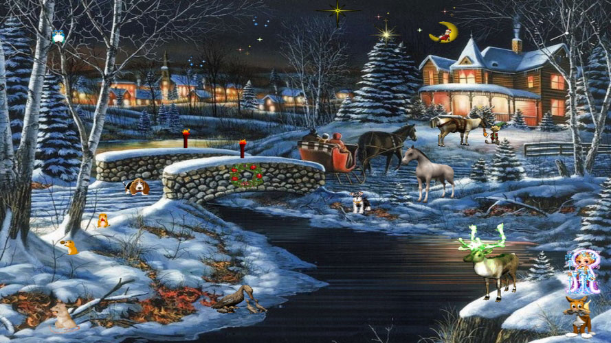 winter, fantasy, fairy, season, nature, painting, christmas, xmas, new year