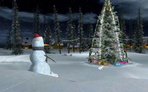 рождество, новый год, зима, снег, снеговик, ночь, праздник