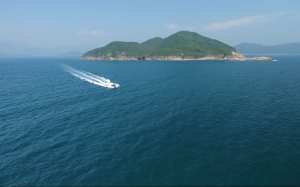 island, sea, ocean, aerial, landscape, water, boat, nature, flight