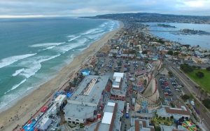 coastline, beach, city, usa, sunset, aerial view, vacation, summer, sea, water, sand, travel, tourism, people, shore, coast, ocean, recreation