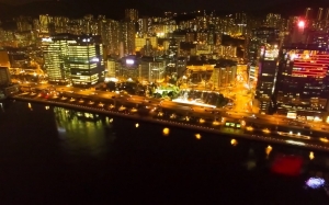 city, lights, hong kong, night, aerial view, cityscape, flight, traffic