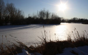 lake, river, snow, pond, frozen