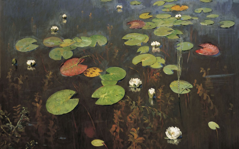 isaac levitan, water lilies, painting