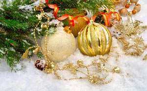 new year, christmas, holiday, balls, tree, snow