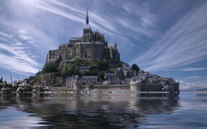 Mont Saint-Michel, France, Normandy, Europe, architecture, monastery, island, abbey, gothic, herita