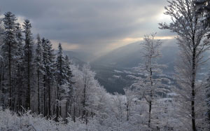 зима, пейзаж, снег, природа, горы