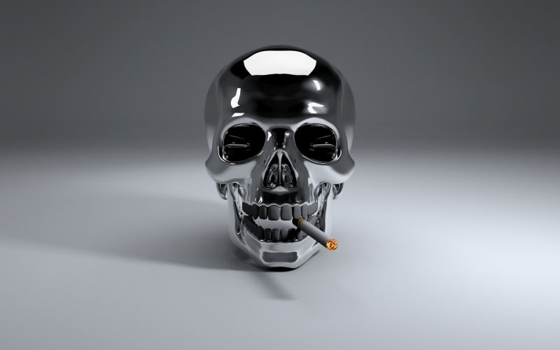 smoking, cigarette, tobacco, smoke, dead, skull, computer graphics, graphic, 3d